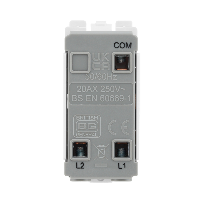 BG Evolve White 20A 2 Way Printed Key Grid Module RPCDW12EL – product view 3