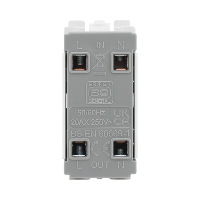 BG Evolve White 20A Double Pole Grid Module RPCDW30 – product view 3