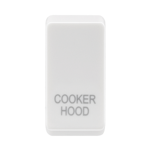 BG white moulded cooker hood grid rocker cap front view
