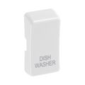 BG White Moulded PVC Engraved Dishwasher Grid Rocker Cap RRDWW Available from RS Electrical Supplies