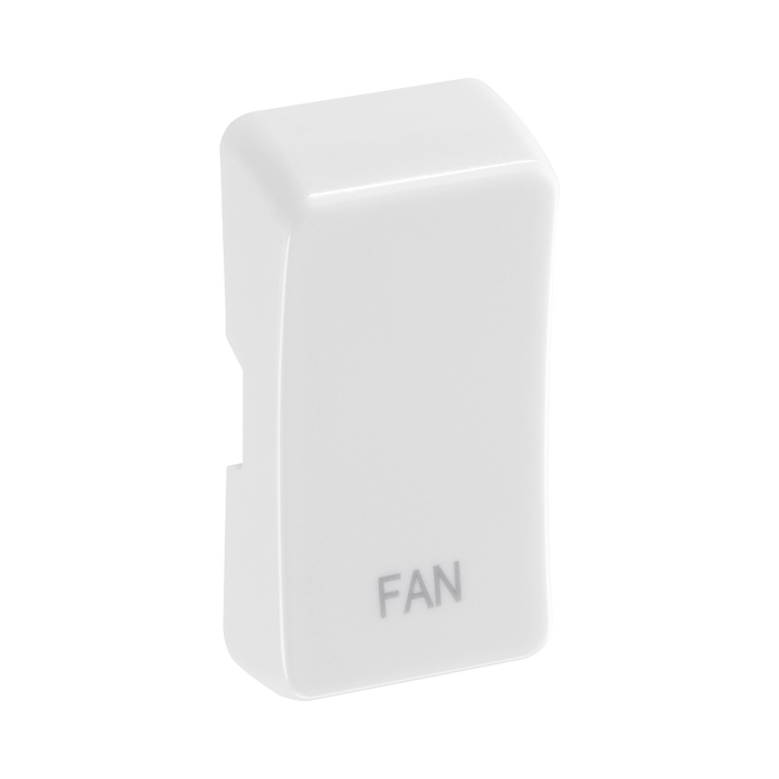 BG White Moulded PVC Engraved Fan Grid Rocker Cap RRFNW Available from RS Electrical Supplies