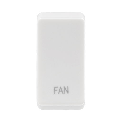 BG white moulded fan grid rocker cap front view