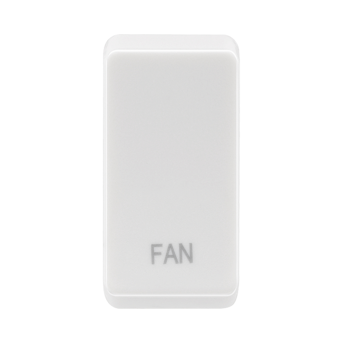 BG white moulded fan grid rocker cap front view