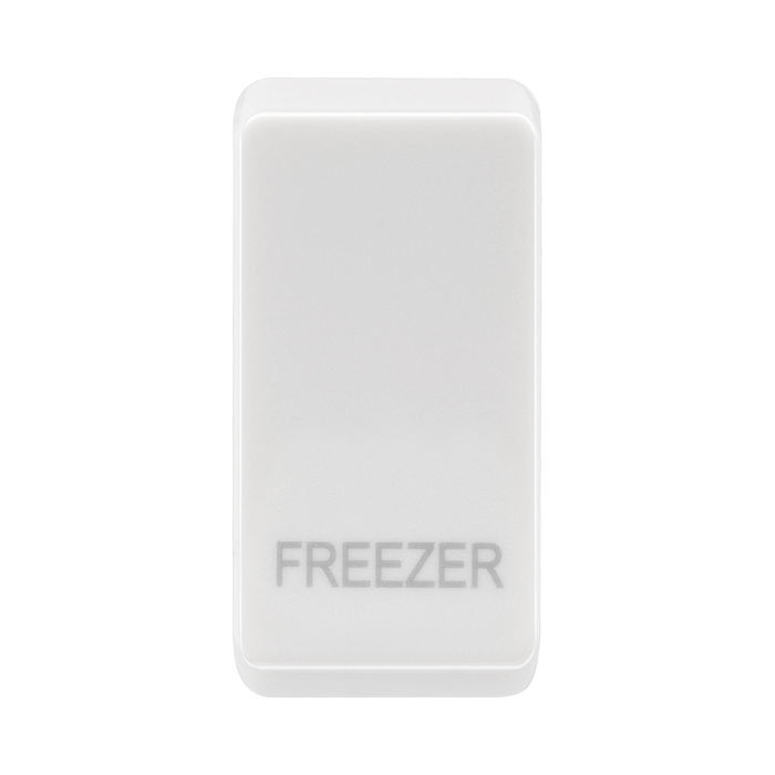 BG white moulded freezer grid rocker cap front view