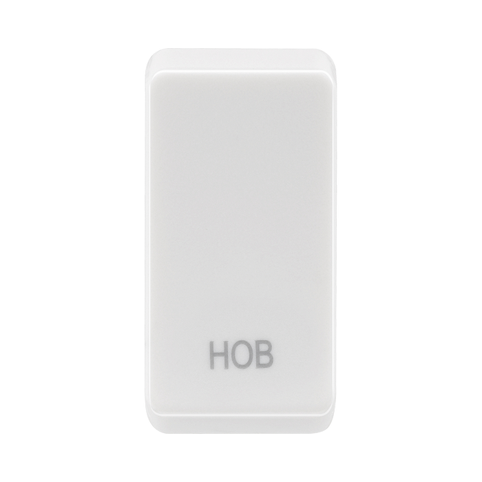 BG white moulded hob grid rocker cap front view
