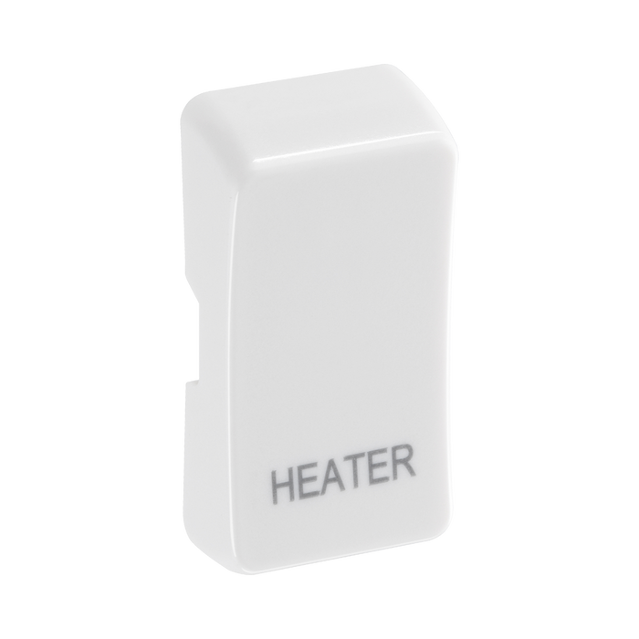 BG White Moulded PVC Engraved Heater Grid Rocker Cap RRHTW Available from RS Electrical Supplies