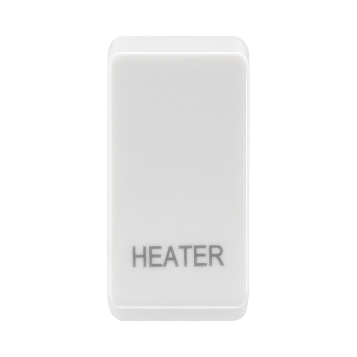 BG white moulded heater grid rocker cap front view
