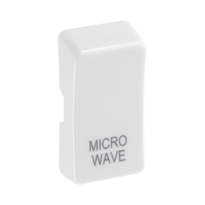 BG White Moulded PVC Engraved Microwave Grid Rocker Cap RRMWW Available from RS Electrical Supplies