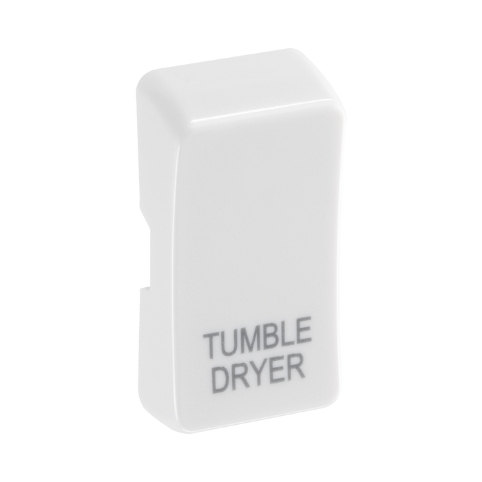 BG White Moulded PVC Engraved Tumble Dryer Grid Rocker Cap RRTDW Available from RS Electrical Supplies