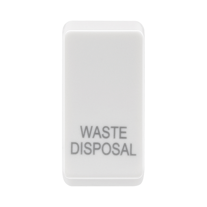 BG white moulded waste disposal grid rocker cap front view
