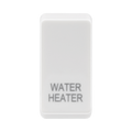 BG white moulded water heater grid rocker cap front view