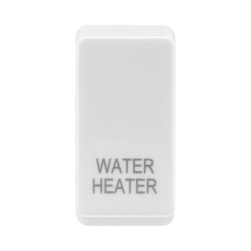 BG white moulded water heater grid rocker cap front view