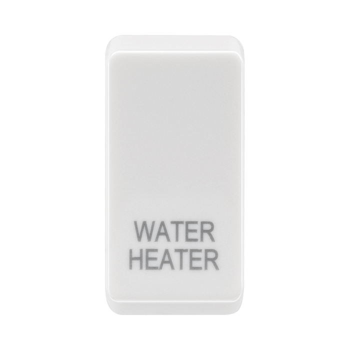 BG white moulded water heater grid rocker cap front view