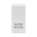 BG white moulded water heater grid rocker cap front view