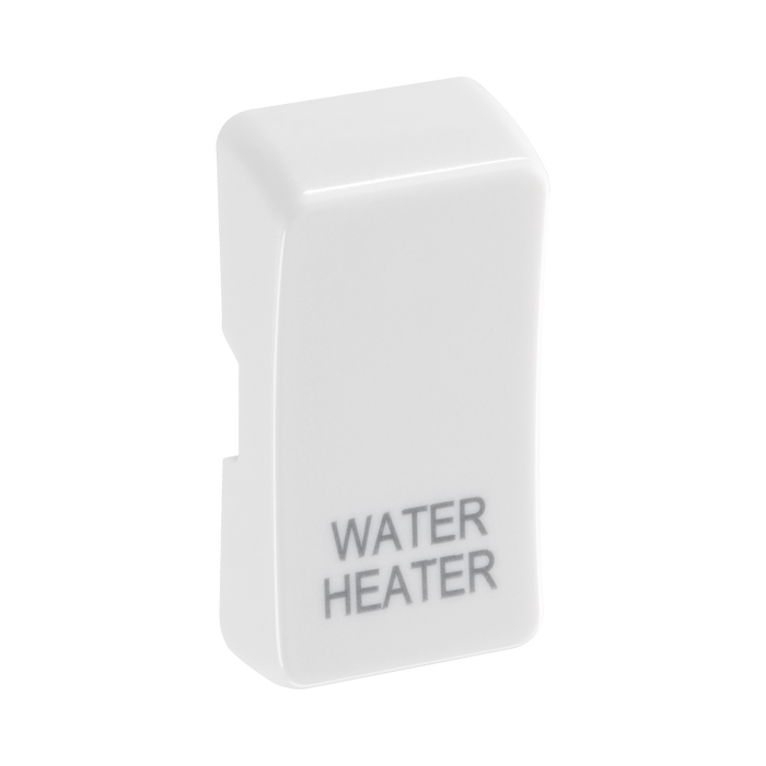 BG White Moulded PVC Engraved Water Heater Grid Rocker Cap RRWHW Available from RS Electrical Supplies