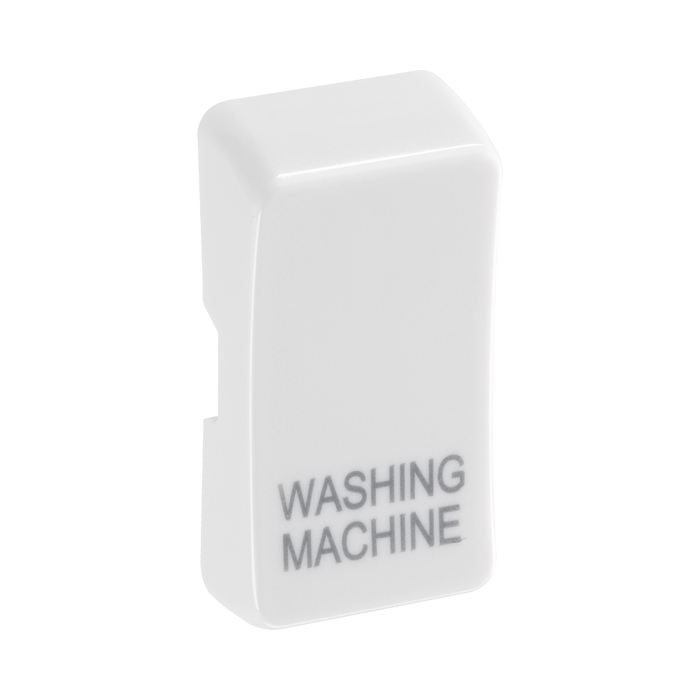 BG White Moulded PVC Engraved Washing Machine Grid Rocker Cap RRWMW Available from RS Electrical Supplies