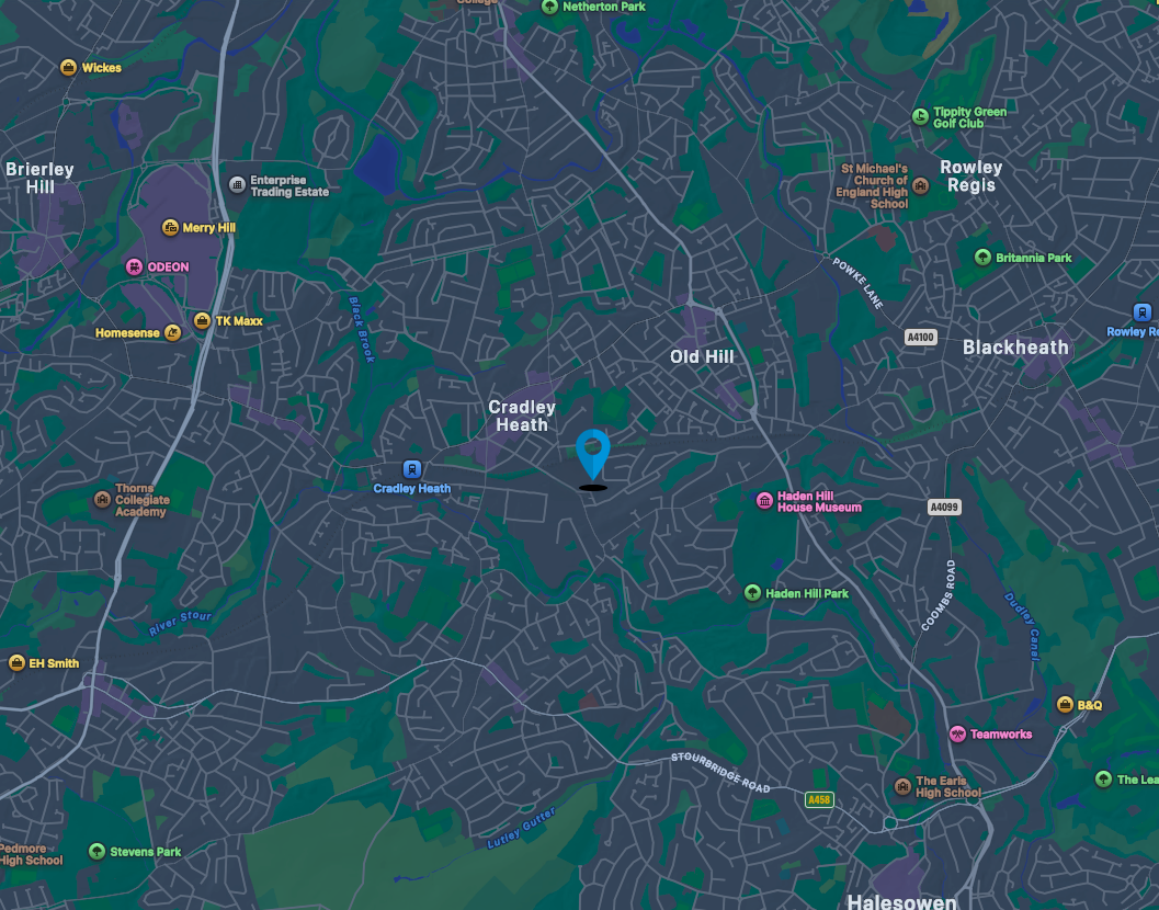 Map showing our location