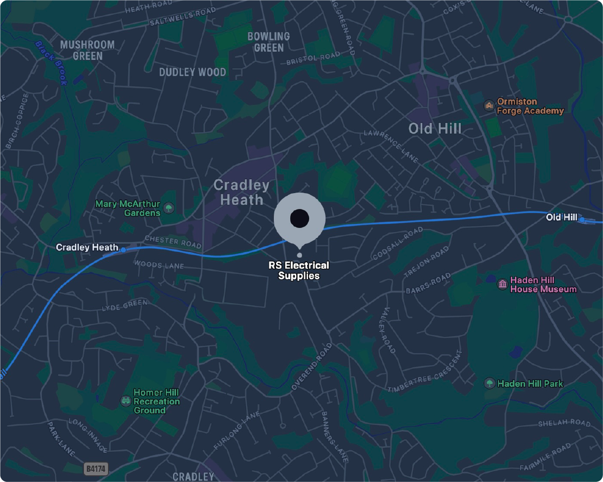 Map showing RS Electrical Supplies location