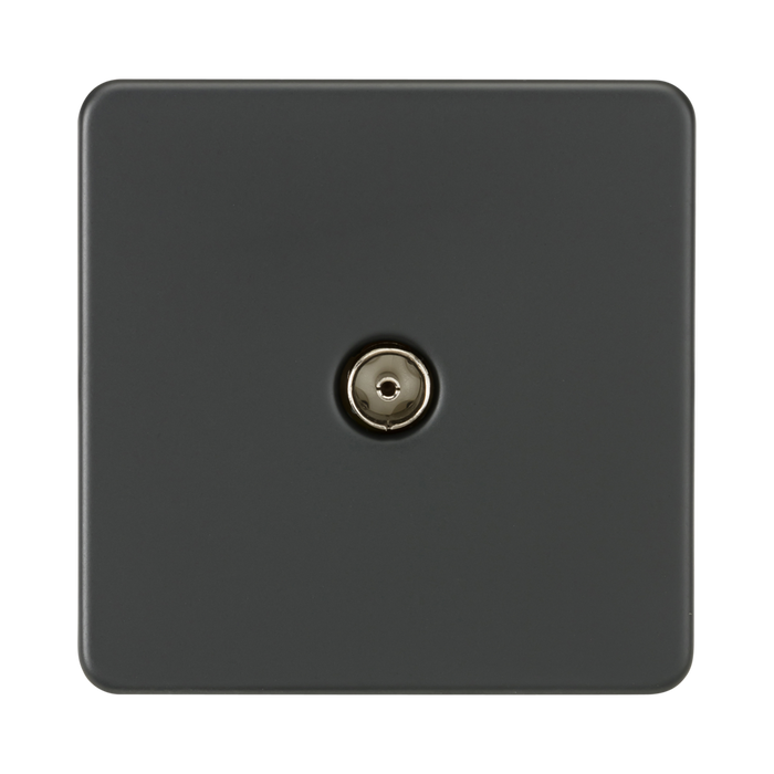 Knightsbridge Screwless Anthracite 1G Non-Isolated TV Outlet SF0100AT