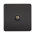 Matt Black TV Socket by Knightsbridge with Co-Ax