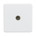 Matt White TV Socket by Knightsbridge with Co-Ax