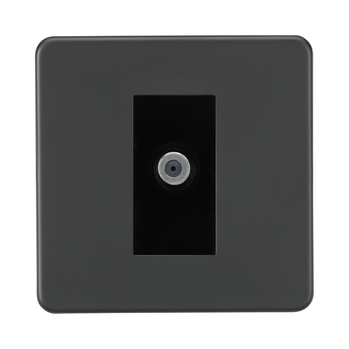 Knightsbridge Screwless Anthracite 1G Satellite Socket SF0150MAT
