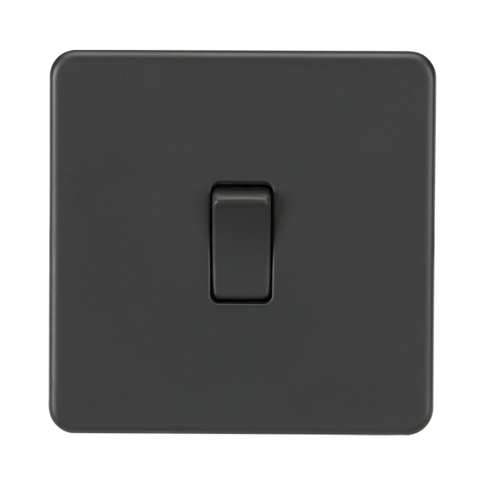 Knightsbridge Screwless Anthracite 10AX 1G DP Switch SF1000DPAT
