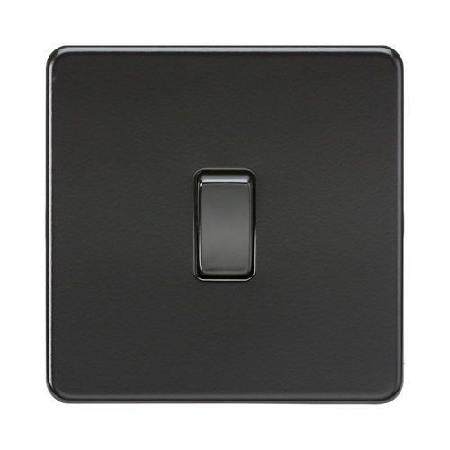 Knightsbridge Screwless Matt Black 10AX 1G DP Switch SF1000DPMBB