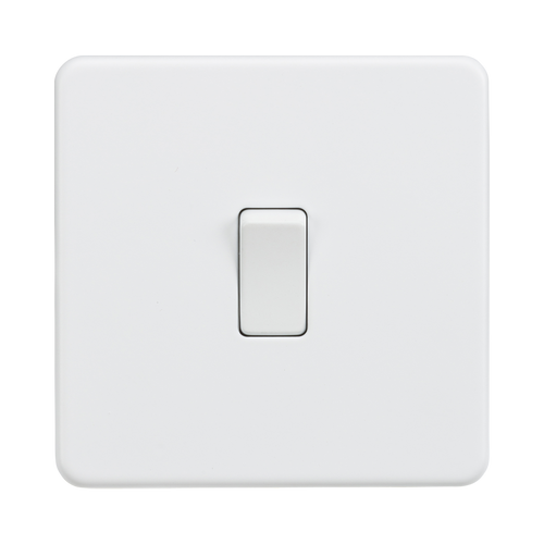 Knightsbridge Screwless Matt White 10AX 1G DP Switch SF1000DPMW