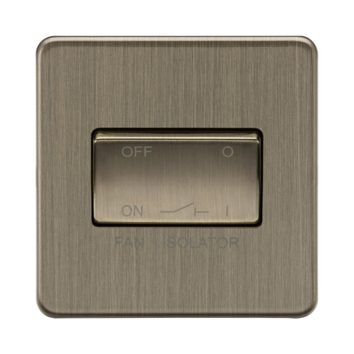 Antique Brass light switch with 'On' and 'Off' labels on a white background