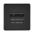 Matt Black Fan Isolator by Knightsbridge with 3 Pole rated 10A