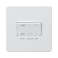Matt White Fan Isolator by Knightsbridge with 3 Pole rated 10A