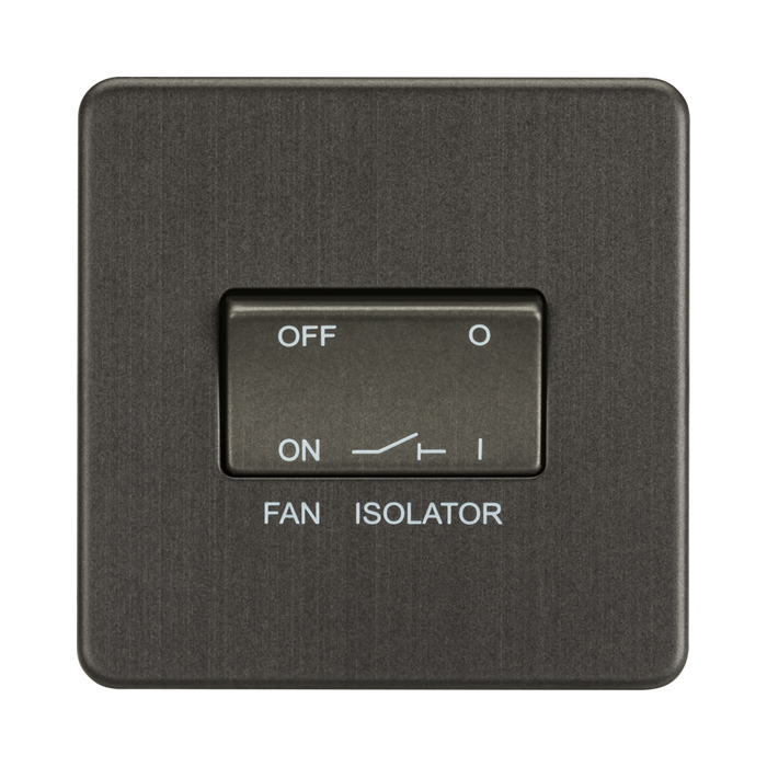Knightsbridge Screwless Smoked Bronze 10A 3 pole Fan Isolator Switch SF1100SB