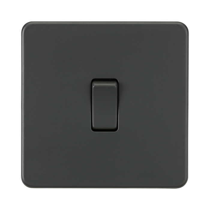 Anthracite light switch on a white background