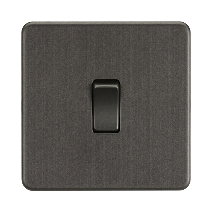 Knightsbridge Screwless Smoked Bronze 10AX Intermediate Light Switch SF1200SB