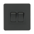 Knightsbridge Screwless Anthracite 10AX 2G 2-Way & Intermediate Switch SF1212AT