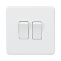 Knightsbridge Screwless Matt White 10AX 2G 2-Way & Intermediate Switch SF1212MW