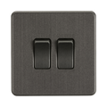 Knightsbridge Screwless Smoked Bronze 10AX 2G 2-Way & Intermediate Switch SF1212SB