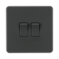 Knightsbridge Screwless Anthracite 10AX 2G Intermediate Switch SF1222AT