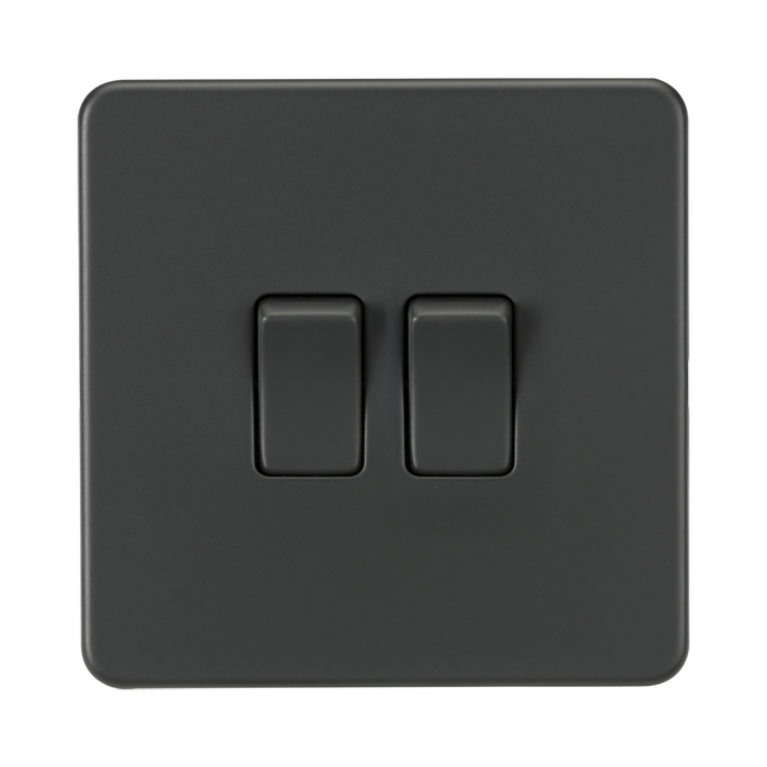 Knightsbridge Screwless Anthracite 10AX 2G Intermediate Switch SF1222AT