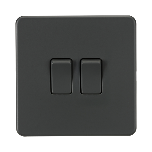 Anthracite double switch on a white background