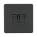Anthracite double switch on a white background