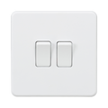 Knightsbridge Screwless Matt White 10AX 2G Intermediate Switch SF1222MW