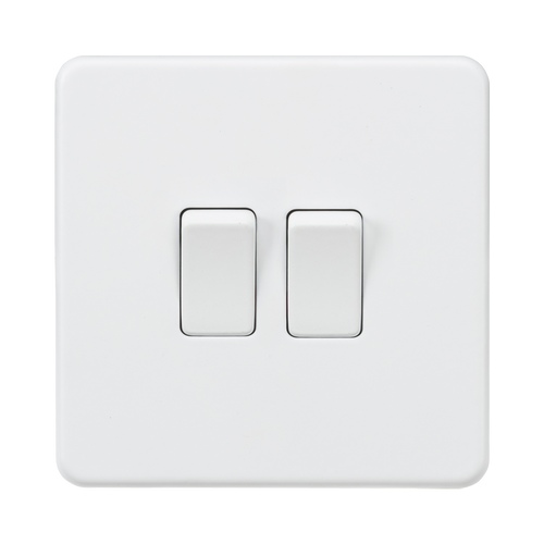 Knightsbridge Screwless Matt White 10AX 2G Intermediate Switch SF1222MW