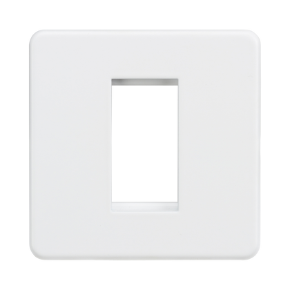 Knightsbridge Screwless Matt White 1G Modular Faceplate SF1GMW