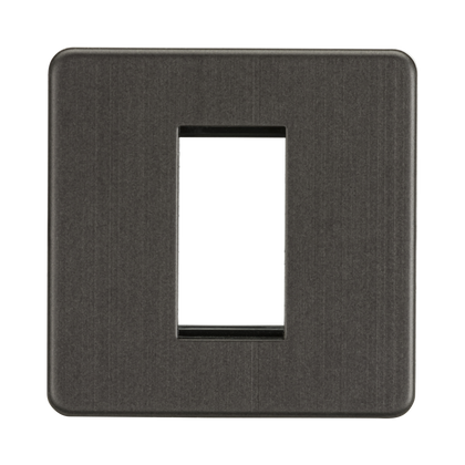 Knightsbridge Screwless Smoked Bronze 1G Modular Faceplate SF1GSB