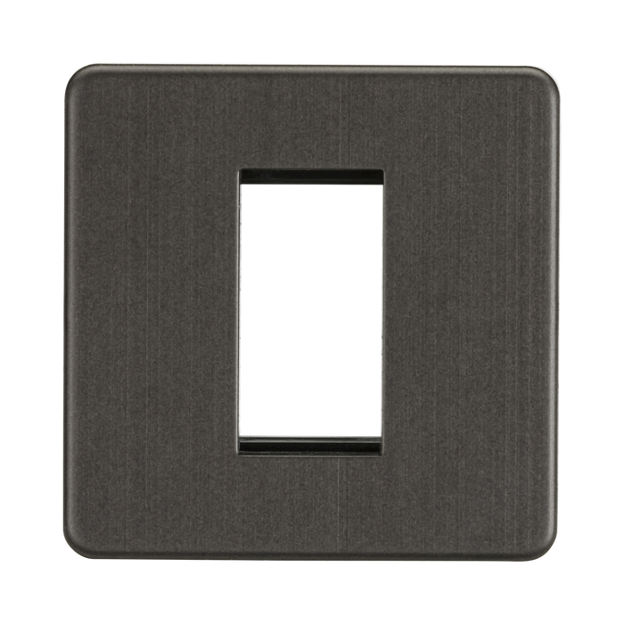 Knightsbridge Screwless Smoked Bronze 1G Modular Faceplate SF1GSB