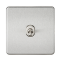 Knightsbridge Screwless Brushed Chrome 1G 2W Toggle Switch SF1TOGBC