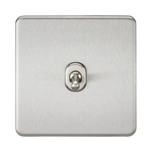 Knightsbridge Screwless Brushed Chrome 1G 2W Toggle Switch SF1TOGBC