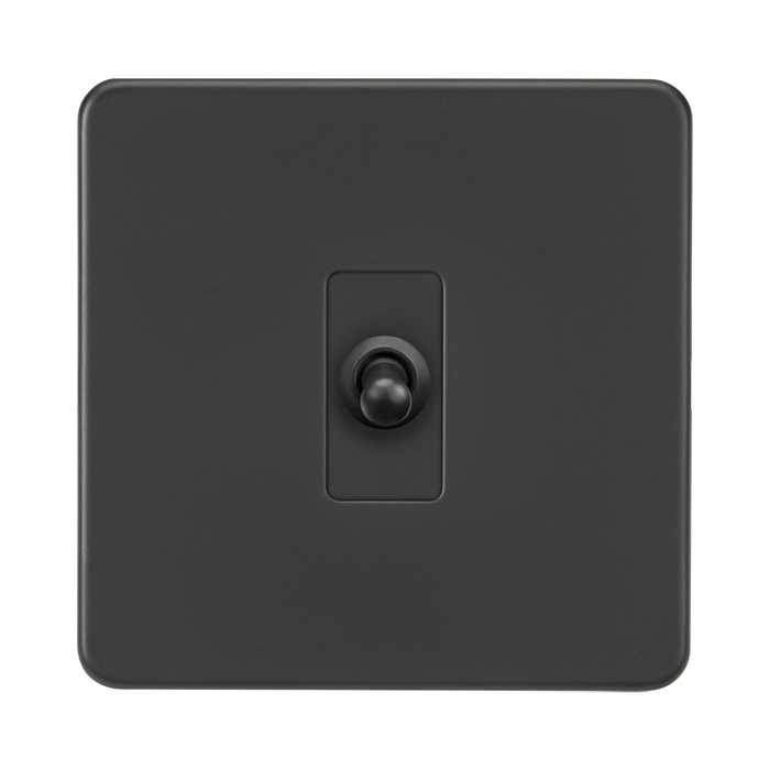 Anthracite Toggle Light Switch (1G 2-way) by Knightsbridge with Toggle Switch rated 10AX